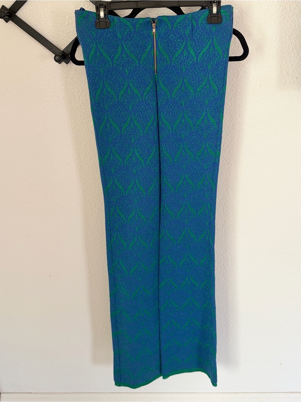 Ekaterina Kukhareva London Blue Green Jacquard Flare Pants Size S - Picture 2 of 5